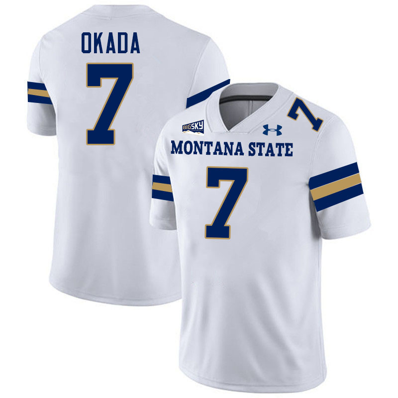 Montana State Bobcats #7 Ty Okada College Football Jerseys,Uniforms Stitched-White